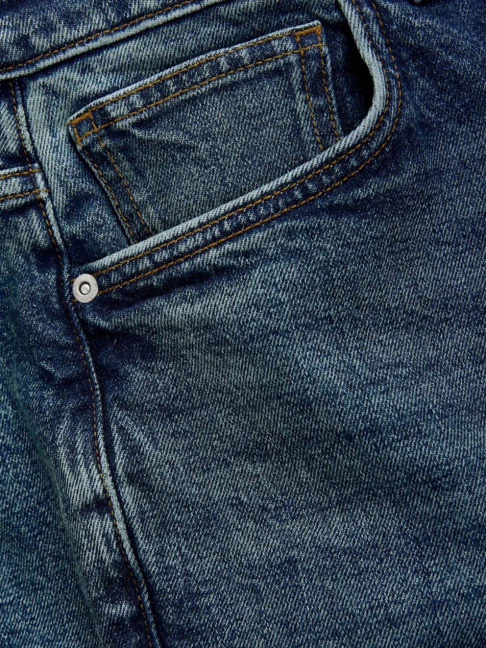 Blue Slim Fit Vintage Wash Denim Jeans