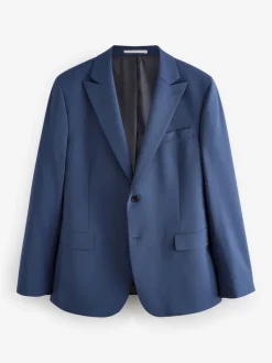 Blue Slim Fit Wool Blend Motionflex Suit Jacket