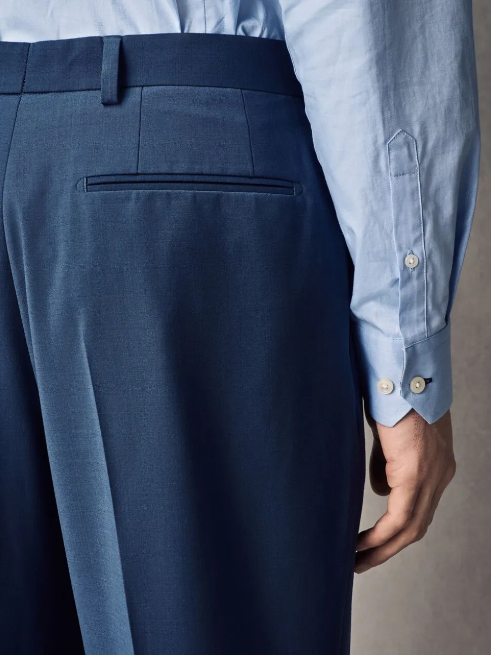 Blue Slim Fit Wool Blend Motionflex Suit Trousers