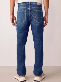 Blue Straight Fit Authentic Stretch Denim Jeans