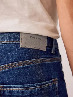 Blue Straight Fit Authentic Stretch Denim Jeans