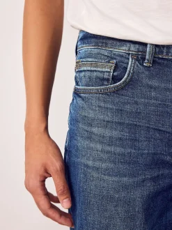 Blue Straight Fit Authentic Stretch Denim Jeans