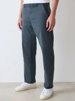 Blue Straight Fit Motionflex Chino Trousers