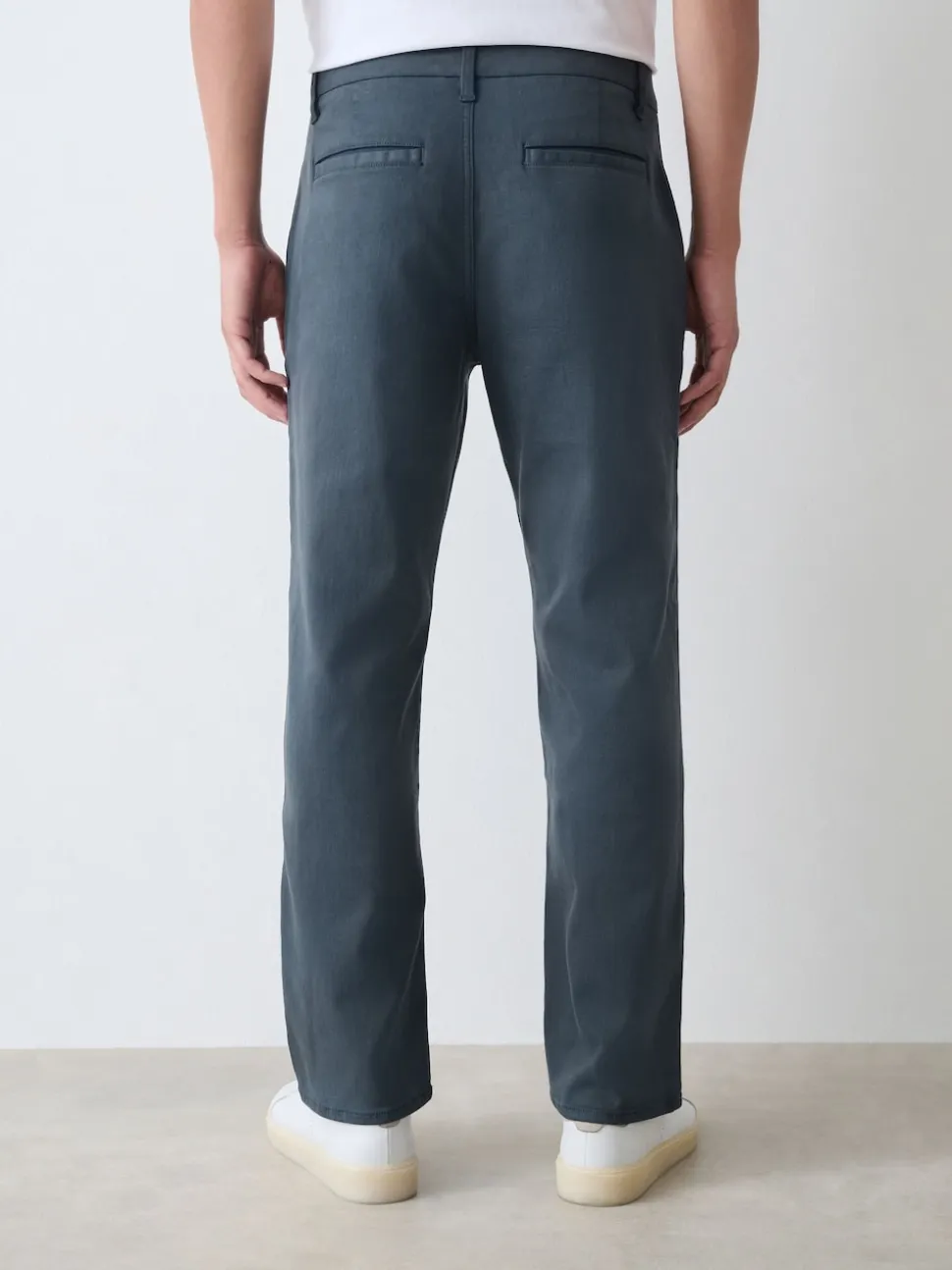 Blue Straight Fit Motionflex Chino Trousers