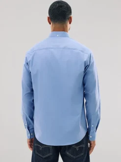Blue Stretch Oxford Long Sleeve Shirt