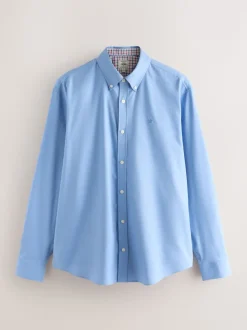 Blue Stretch Oxford Long Sleeve Shirt