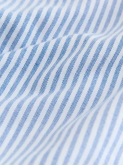 Blue Stripe Embroidered New York Short Sleeve Shirt