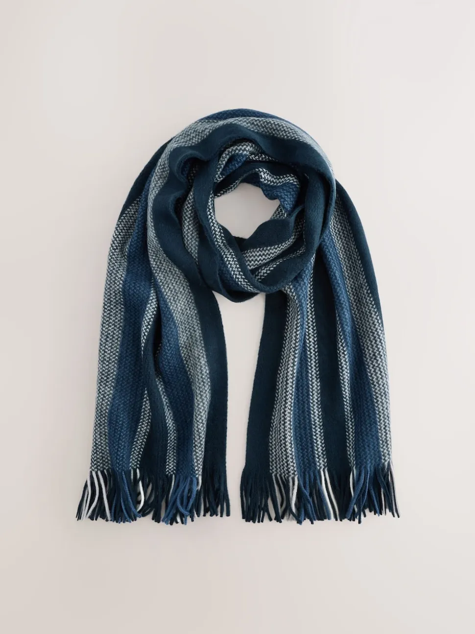 Blue Stripe Knitted Scarf