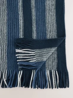 Blue Stripe Knitted Scarf