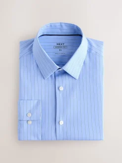 Blue Stripe Muscle Fit Motionflex Textured Shirt