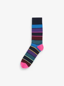 Blue Stripe Pattern Socks 5 Pack
