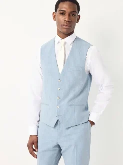 Blue Striped Suit Waistcoat