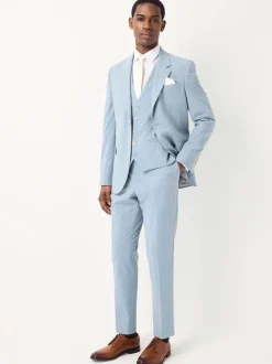 Blue Striped Suit Waistcoat