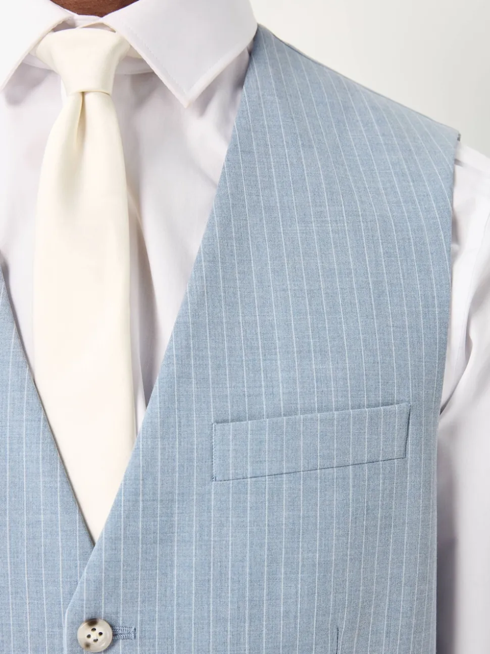 Blue Striped Suit Waistcoat