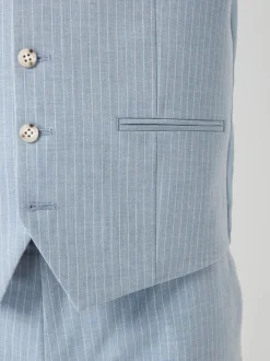 Blue Striped Suit Waistcoat