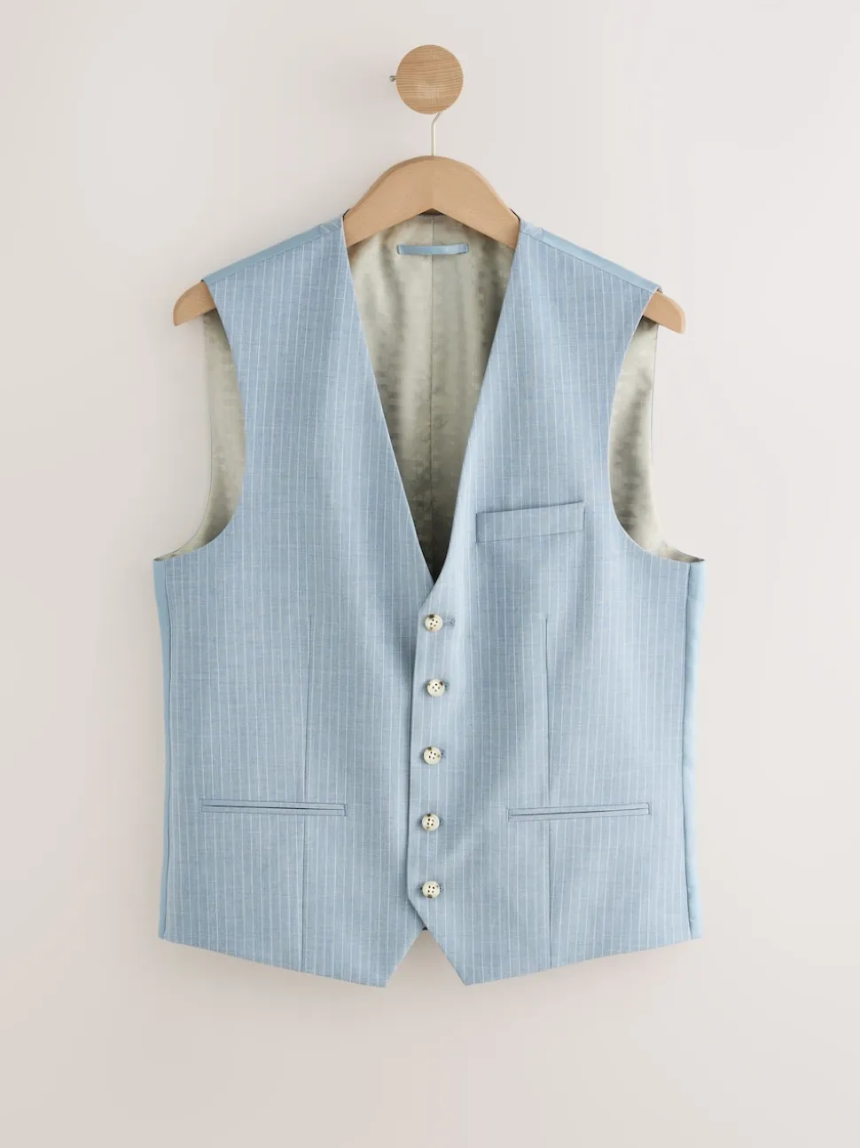 Blue Striped Suit Waistcoat