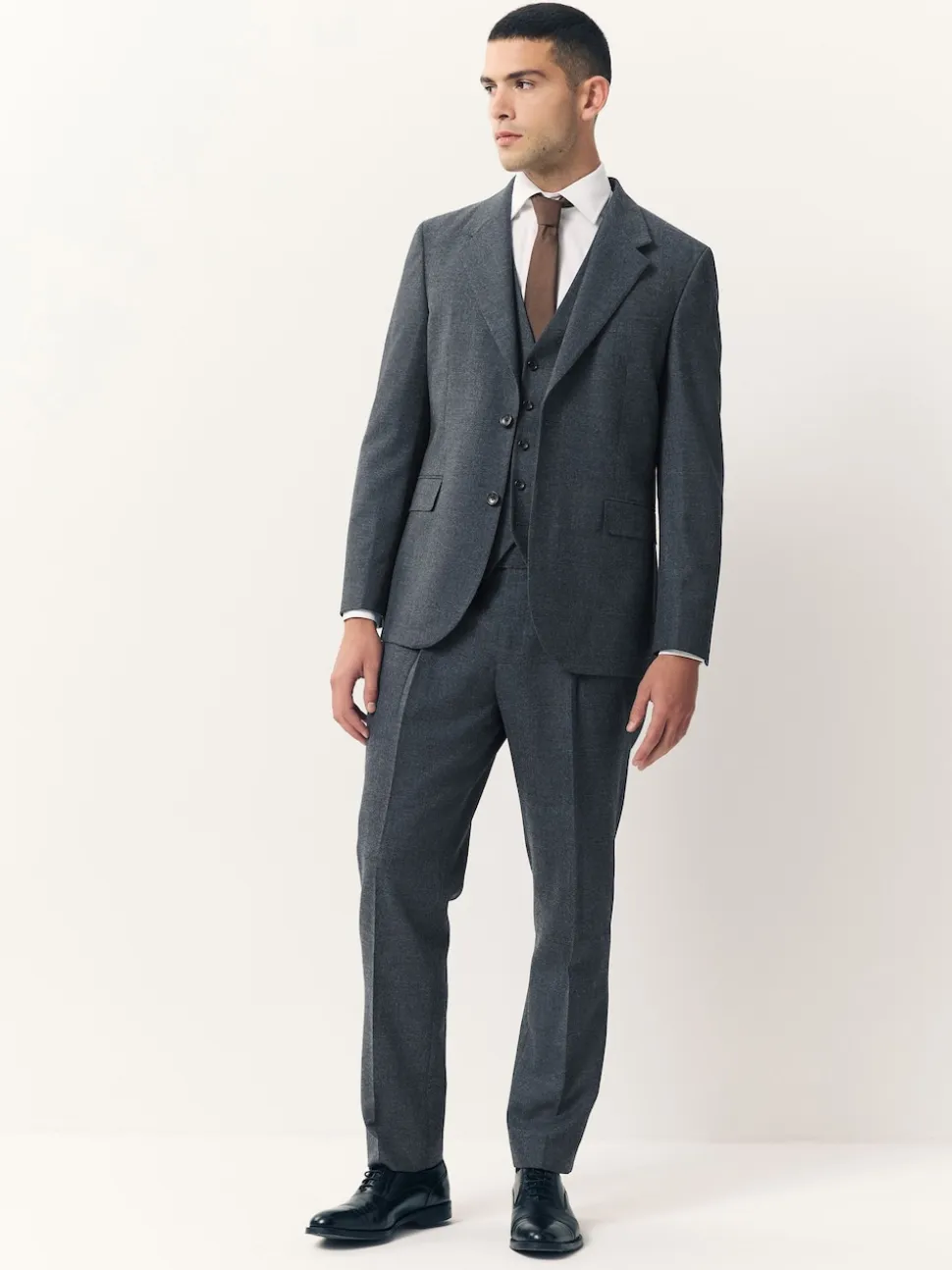 Blue Tailored Fit Merino Wool Blend Suit Jacket