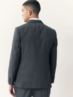 Blue Tailored Fit Merino Wool Blend Suit Jacket