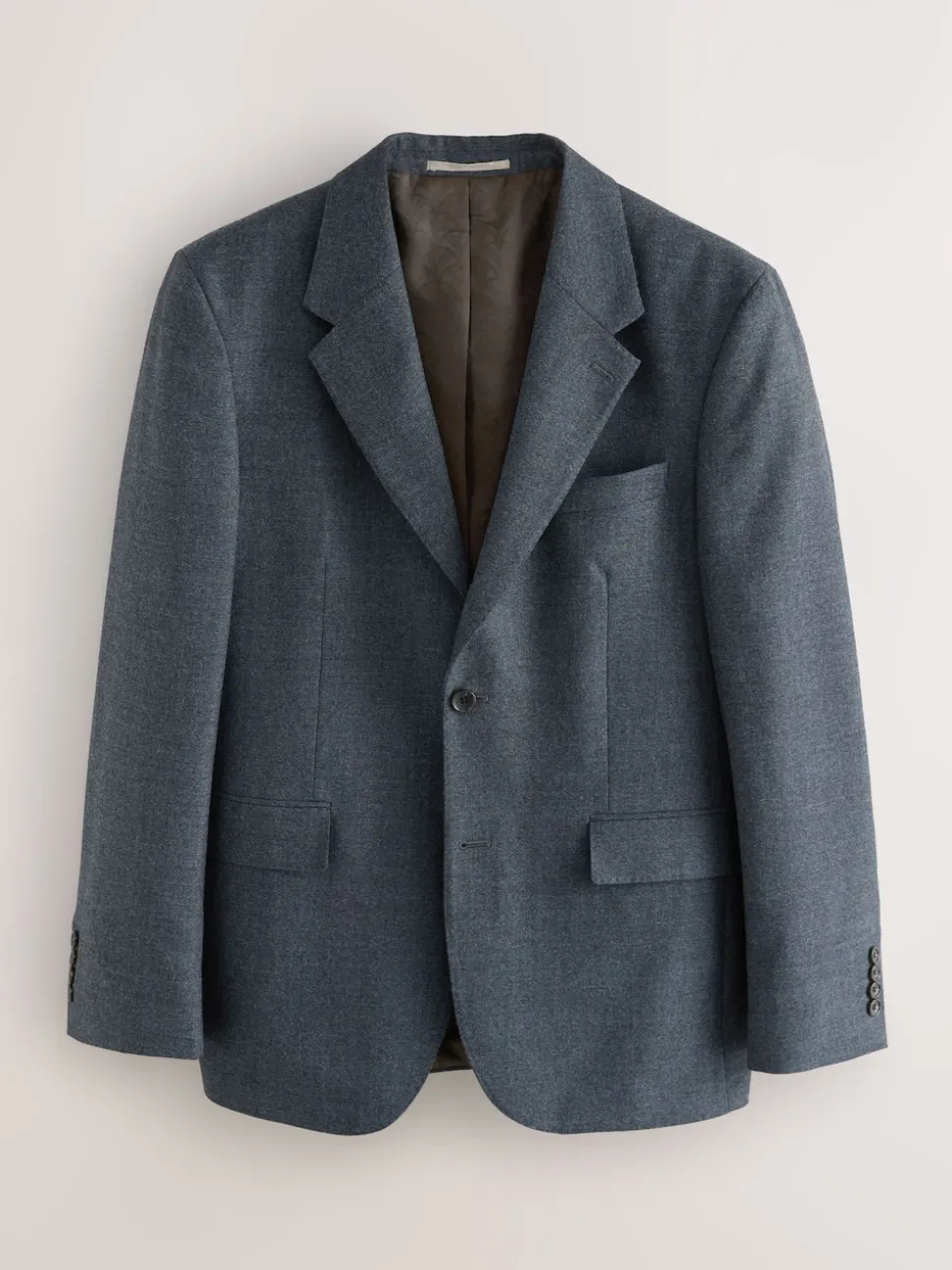 Blue Tailored Fit Merino Wool Blend Suit Jacket
