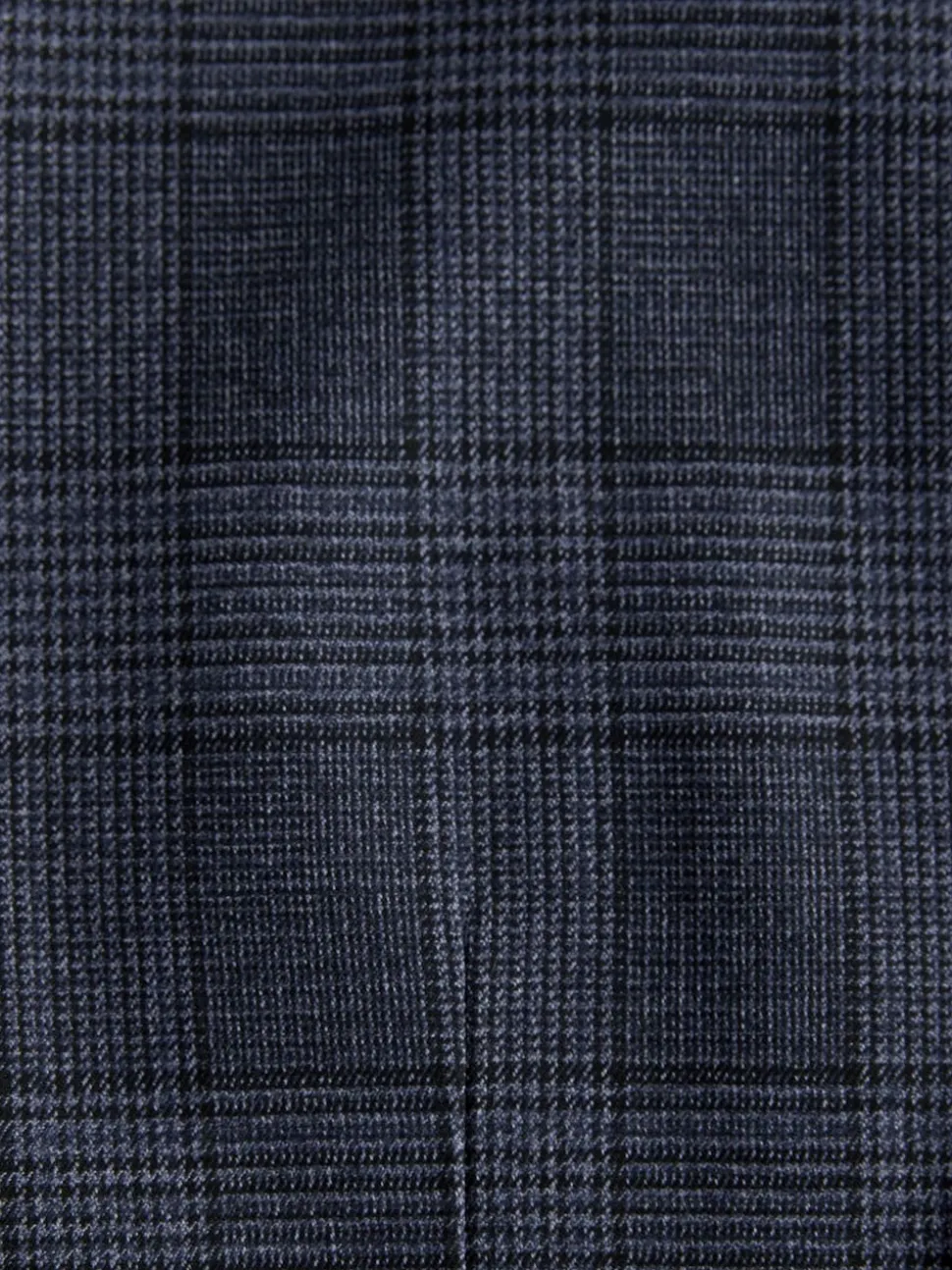 Blue Tailored Fit Trimmed Check Suit Waistcoat