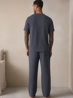 Blue TENCEL™ Modal Blend Short Sleeve Pyjamas Set