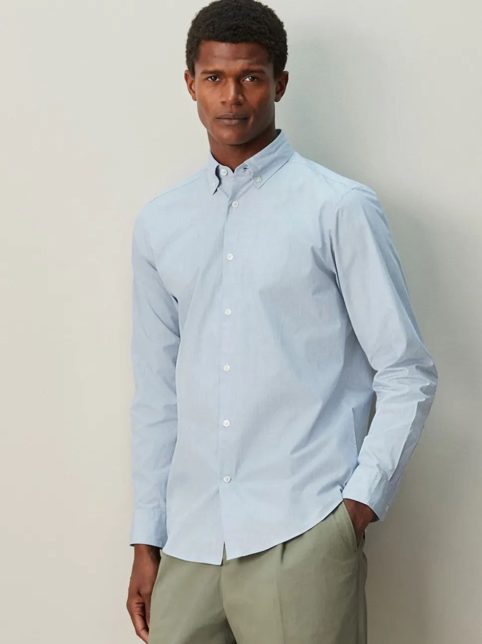 Blue Texture Regular Fit Cotton Rich Long Sleeve Formal Shirt