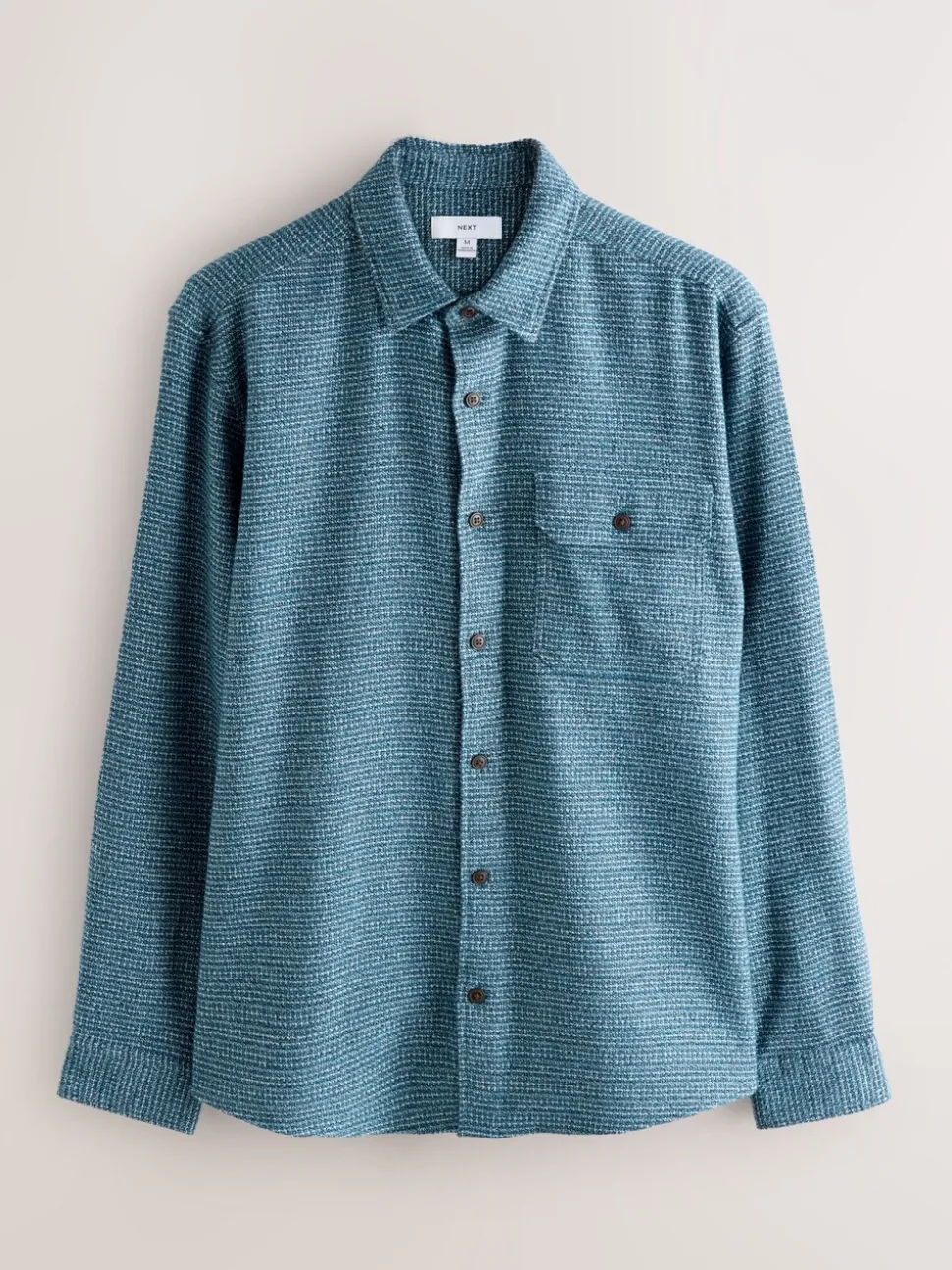 Blue Textured Shacket Overshirt