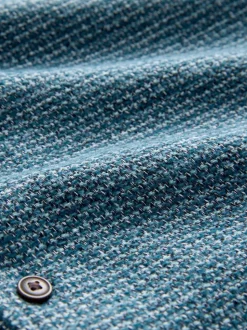 Blue Textured Shacket Overshirt