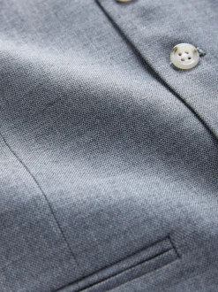Blue Textured Suit Waistcoat