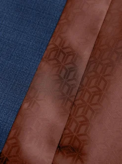 Blue Textured Wool Blend Suit Waistcoat