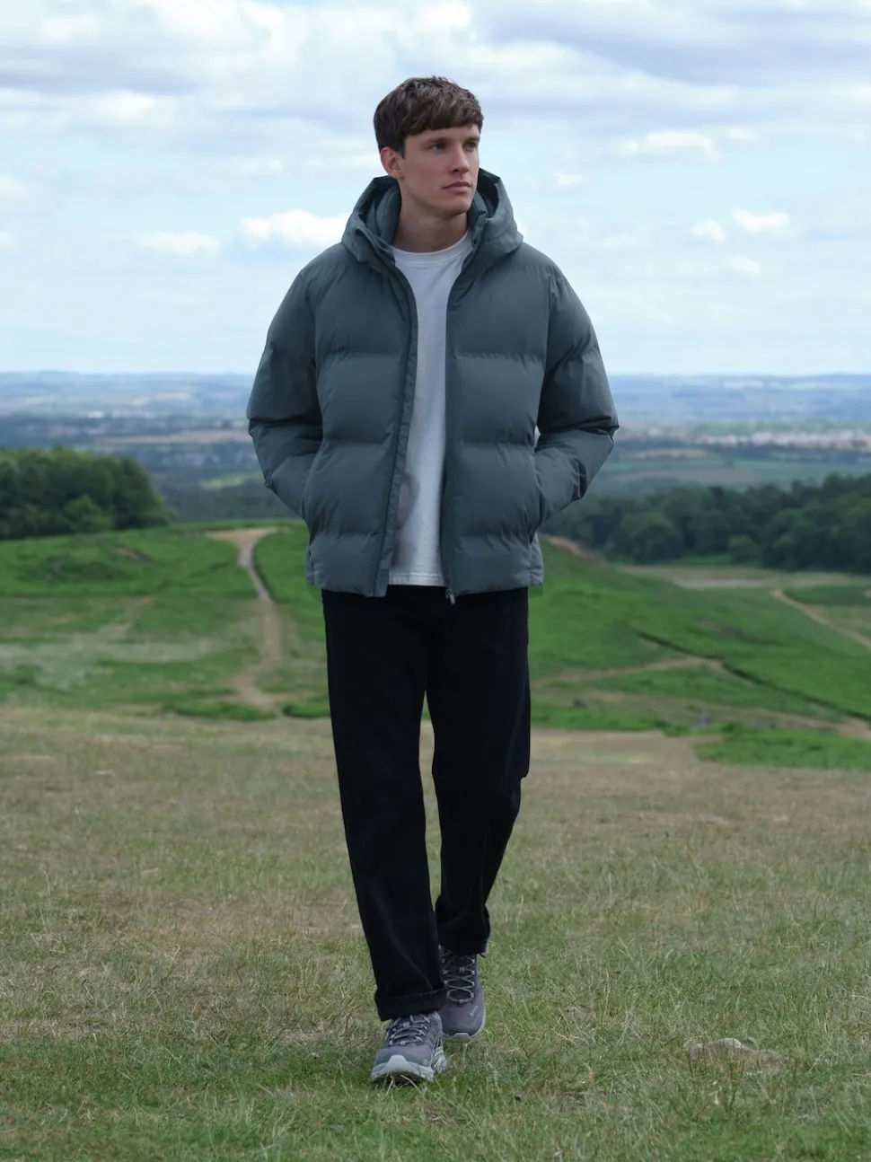 Blue ThermoGen Shower Resistant Puffer Jacket