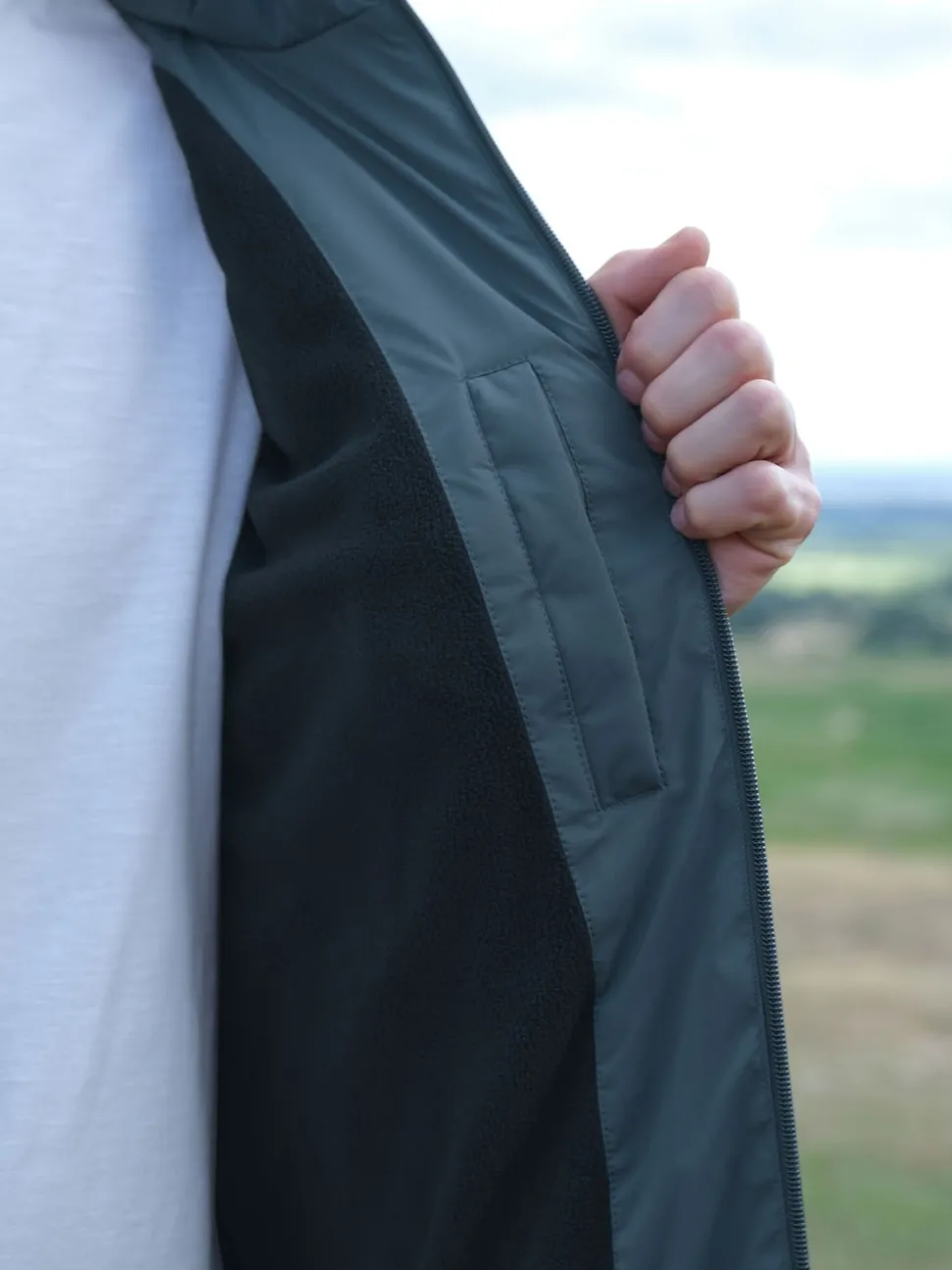 Blue ThermoGen Shower Resistant Puffer Jacket