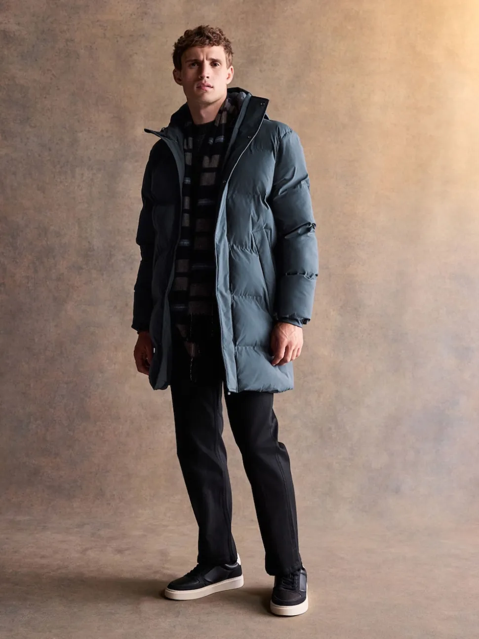 Blue ThermoGen Shower Resistant Puffer Jacket
