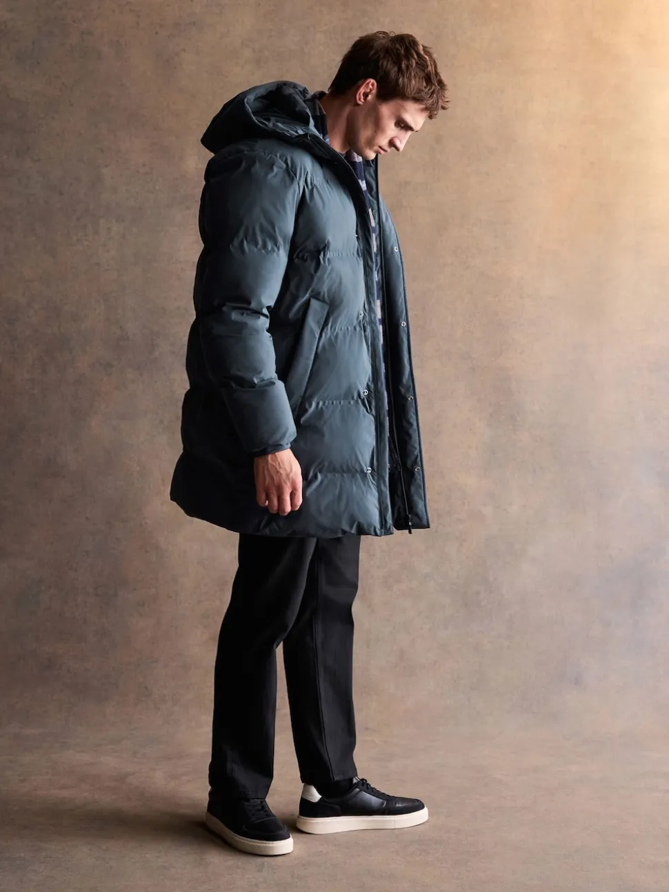 Blue ThermoGen Shower Resistant Puffer Jacket