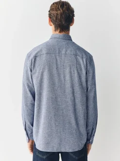 Blue Twin Pocket Long Sleeve Check Shirt