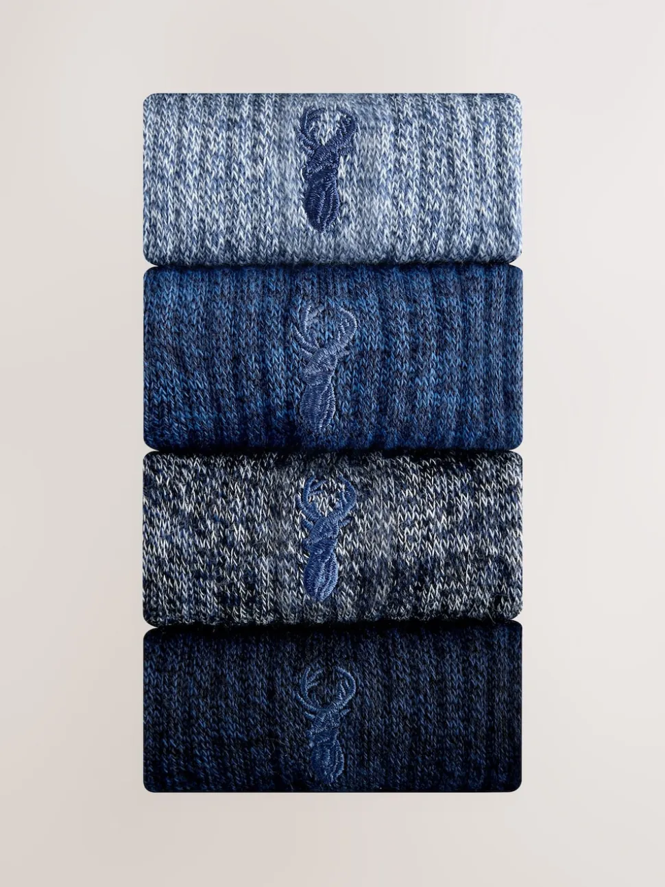 Blue Twisted Heavyweight Socks 4 Pack