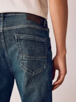 Blue Vintage Regular Tapered Fit Authentic Stretch Denim Jeans