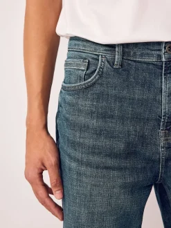 Blue Vintage Regular Tapered Fit Authentic Stretch Denim Jeans