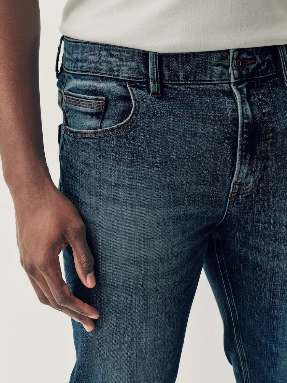 Blue Vintage Slim Fit Authentic Stretch Denim Jeans