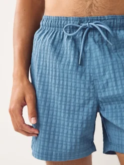 Blue Waffle Textured Swim Shorts