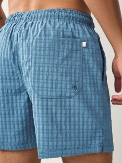 Blue Waffle Textured Swim Shorts