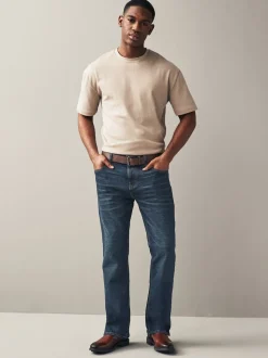 Blue Washed Bootcut Belted Authentic Jeans