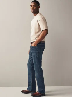 Blue Washed Bootcut Belted Authentic Jeans