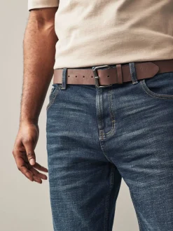 Blue Washed Bootcut Belted Authentic Jeans