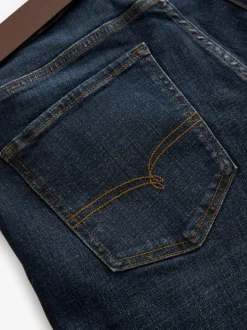 Blue Washed Straight Fit Belted Authentic Jeans