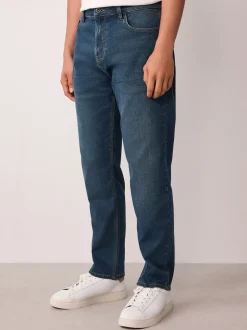 Blue/Black Regular Tapered Fit Comfort Stretch Jeans