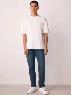 Blue/Black Regular Tapered Fit Comfort Stretch Jeans