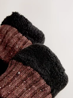 Blue/Brown Thermal Nep Slipper Socks 1 Pack