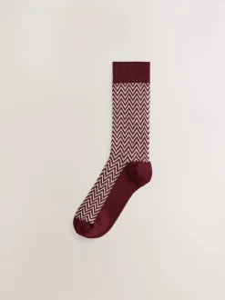 Blue/Green/Grey Herringbone Heavyweight Socks 4 Pack