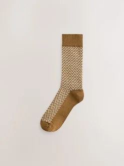 Blue/Green/Grey Herringbone Heavyweight Socks 4 Pack